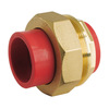 3-way coupling in PP-R/brass Red pipe B1 - nut